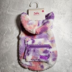 Justice Dog Hoodie Sherpa Tie-Dye Purple Pink Petwear Size XS NWT